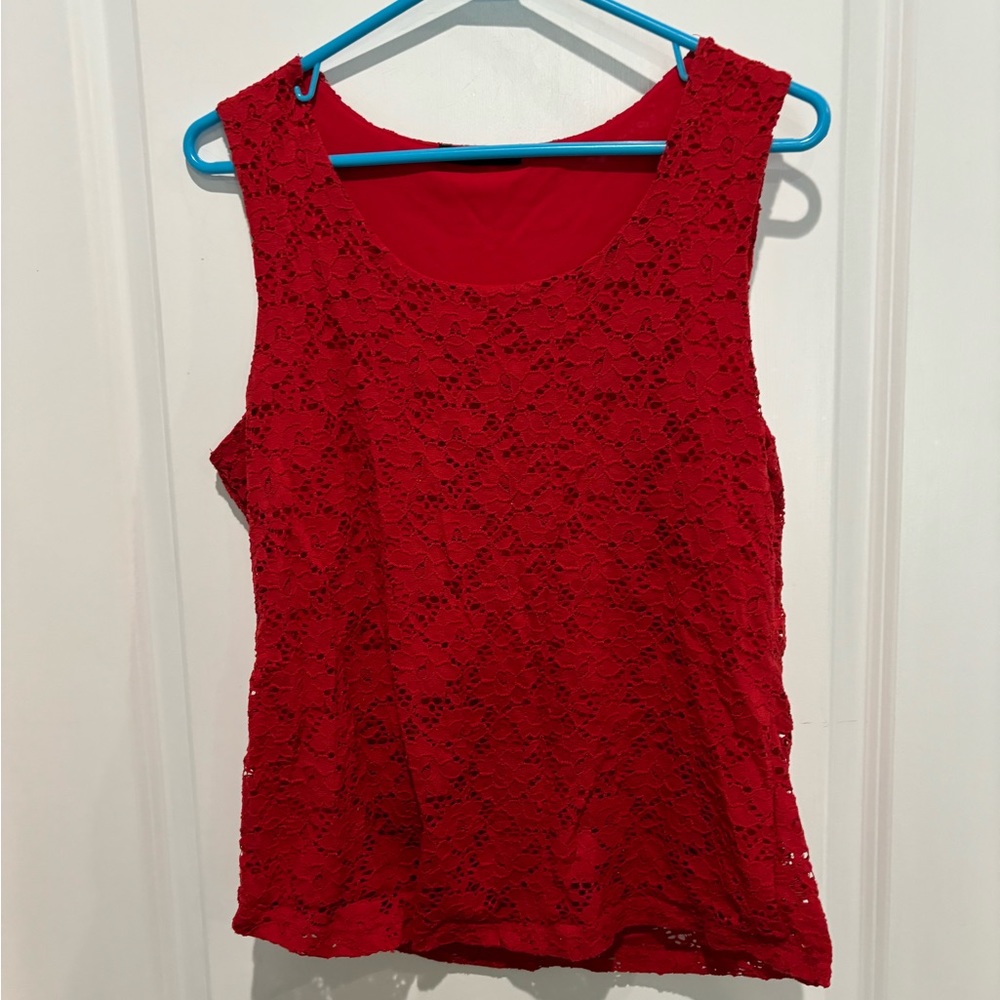 Jennie & Marlis Sleeveless lace top, Sz Sp